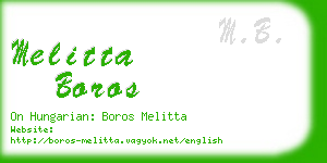 melitta boros business card